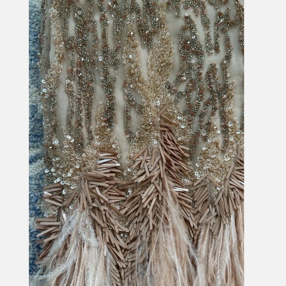 J. Mendel Dress Designer Beaded Cocktail Feather Vintage Size Small 0 2 4 XS - Picture 6 of 13